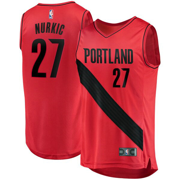 Maillot nba Portland Trail Blazers Statement Edition Homme Jusuf Nurkic 27 Rouge